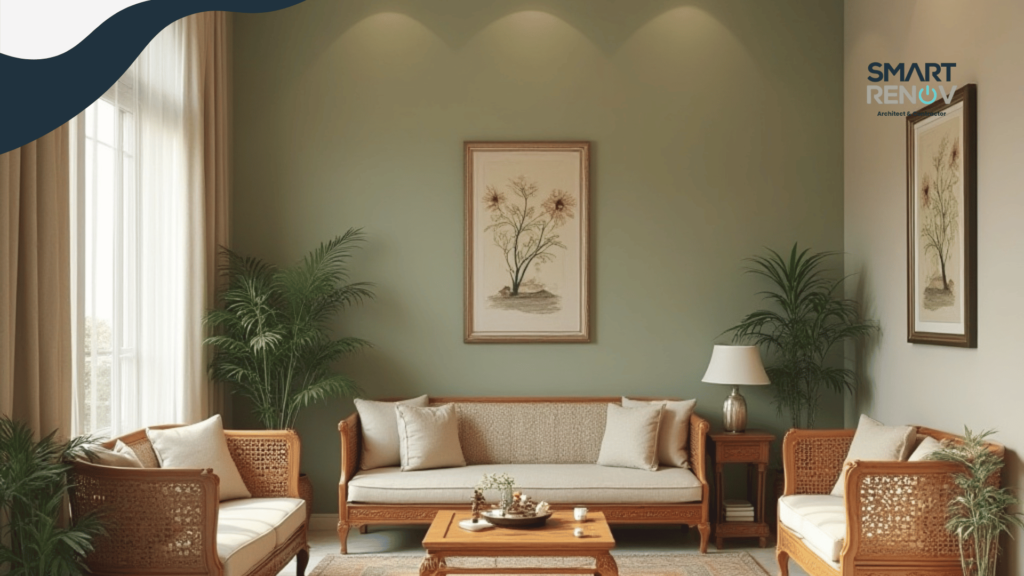 Ruang tamu Scandinavian BSD Serpong