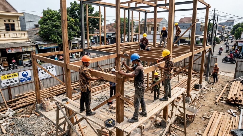 Konsultasi Panduan Bangun Rumah Pemilik cafe bersama kontraktor
