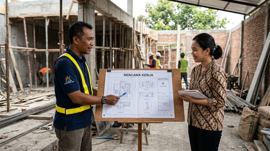 Kontraktor menjelaskan istilah istilah kontraktor dipahami kepada pemilik rumah
