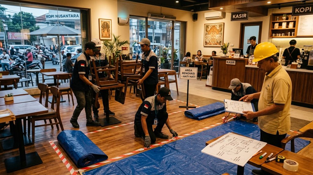 Kendala Umum Mengurus Renovasi - visual awal cafe shop