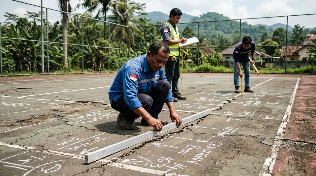 Simulasi Biaya Renovasi Rumah - lap tennis tahap awal
