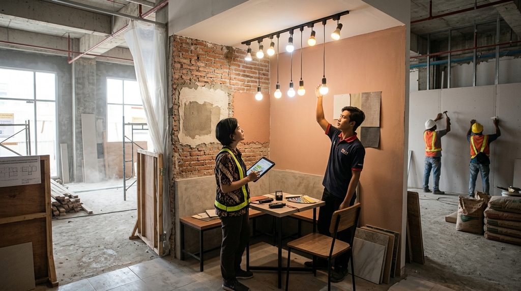 Simulasi Biaya Bangun Rumah untuk cafe shop - visual inspeksi teknis
