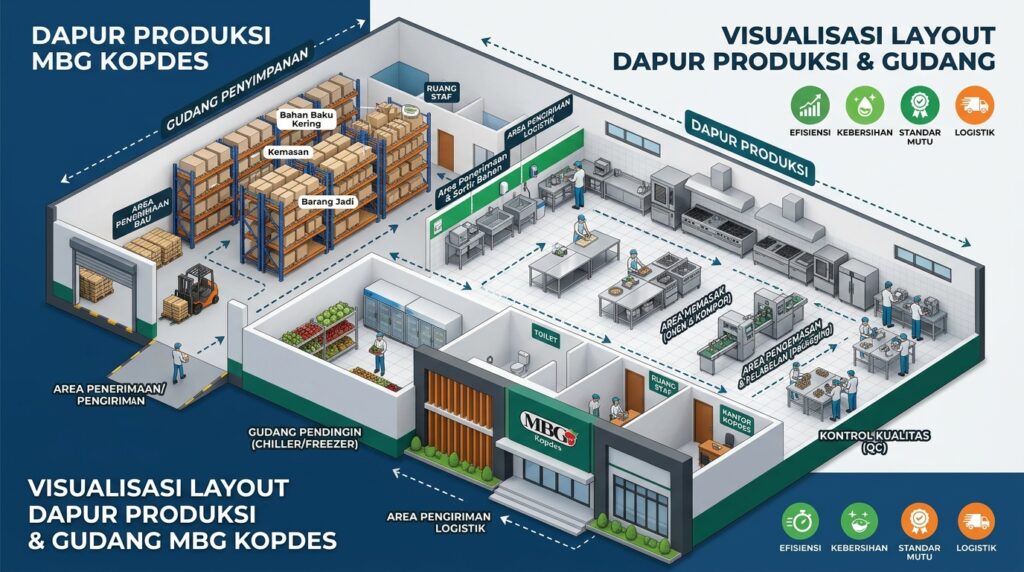 Denah fasilitas Manfaat Bangun Rumah MBG Kopdes