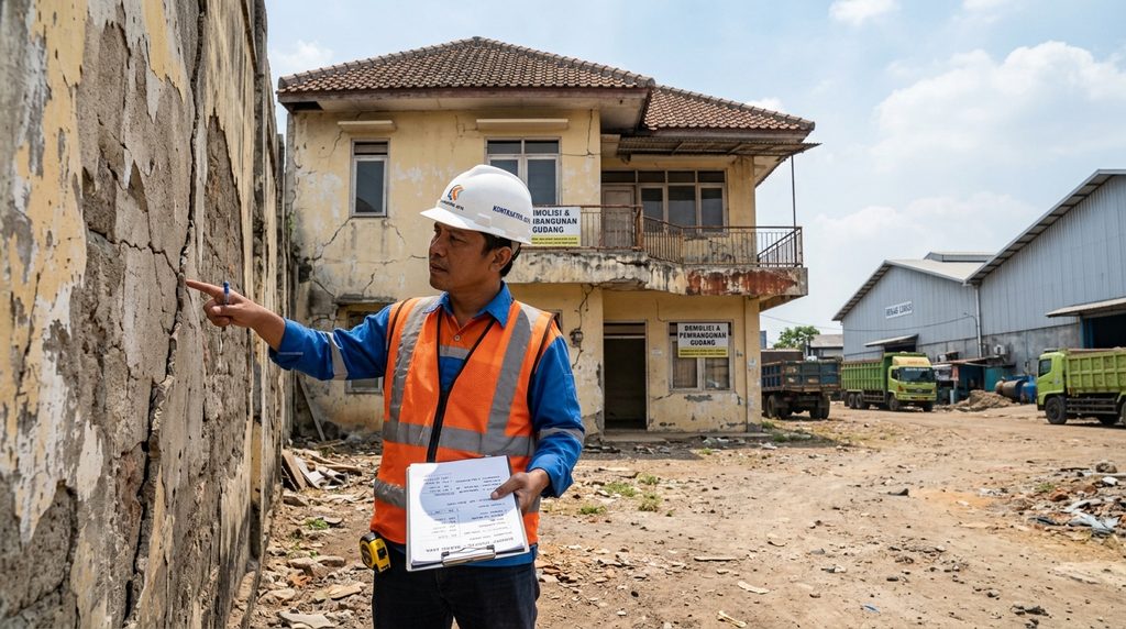 Simulasi Biaya Renovasi Rumah menjadi gudang di kawasan Bekasi saat survei awal