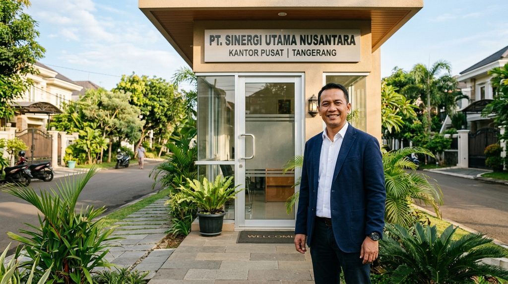 Fasad depan hasil Renovasi Rumah Kantor Tangerang siap beroperasi
