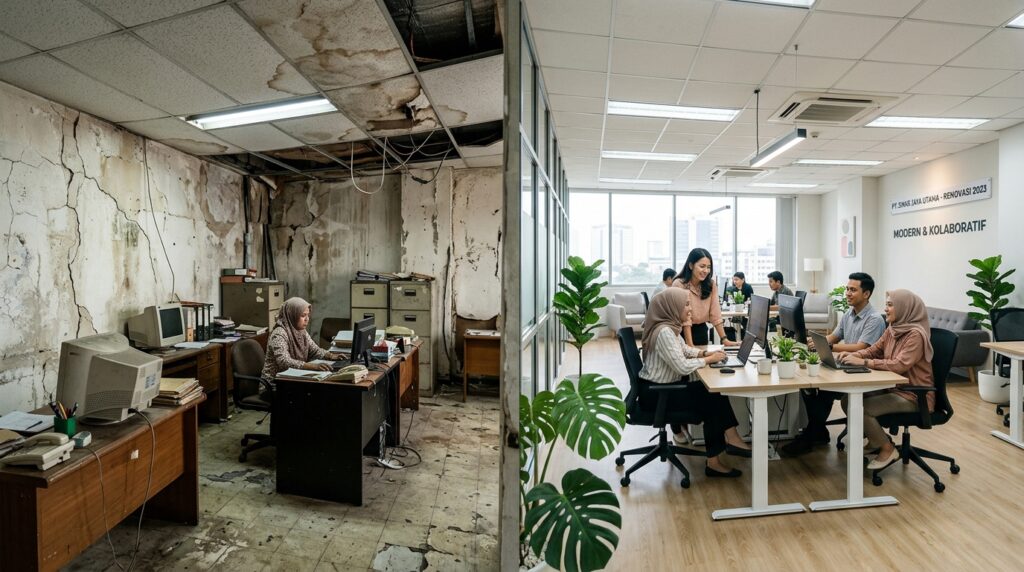 Risiko Mengabaikan Renovasi Rumah Pemilik kantor yang perlu diwaspadai