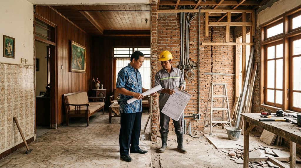 Mitos Fakta Renovasi Rumah saat membandingkan kondisi lama dan rencana baru