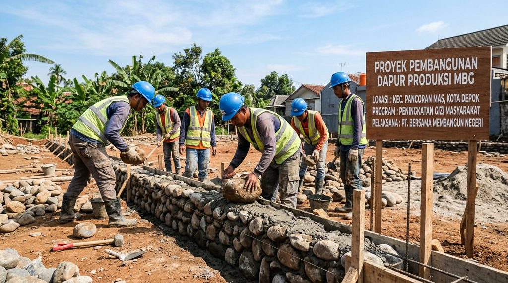  Tahap awal pembangunan Bangun Rumah MBG Kopdes di lahan kosong Depok