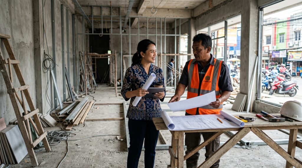 Diskusi awal dalam panduan kontraktor pemilik restoran