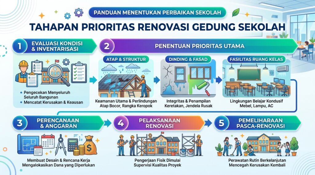 Tahapan Manfaat Renovasi Rumah Sekolah sesuai prioritas