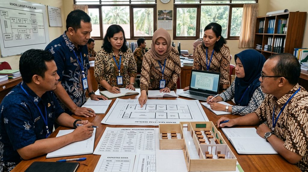 Mengurus Bangun Rumah Sekolah - sekolah tahap awal