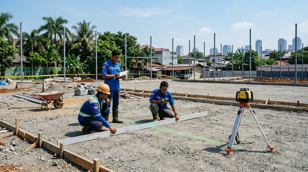 Simulasi Biaya Kontraktor Lap pada lap tennis - visual tahap awal