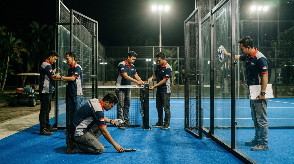 Mengurus Kontraktor Lap Padel - inspeksi teknis lap padel