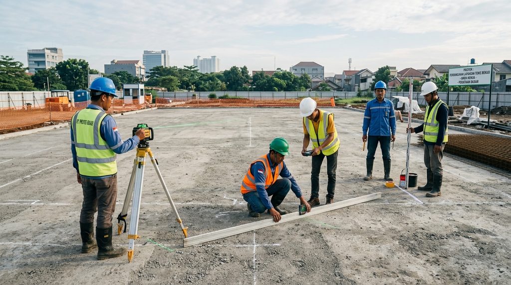 Simulasi Biaya Kontraktor Lap - visual awal lap tennis