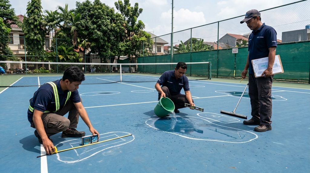 Simulasi Biaya Renovasi Rumah - visual awal lap tennis