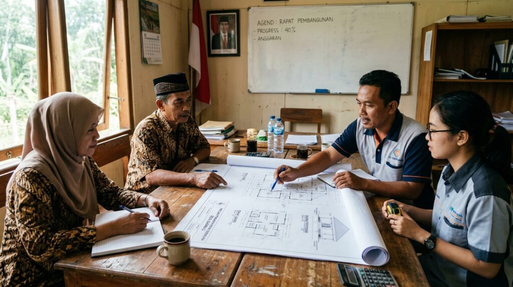 Panduan Bangun Rumah Pemilik MBG Kopdes saat rapat perencanaan proyek