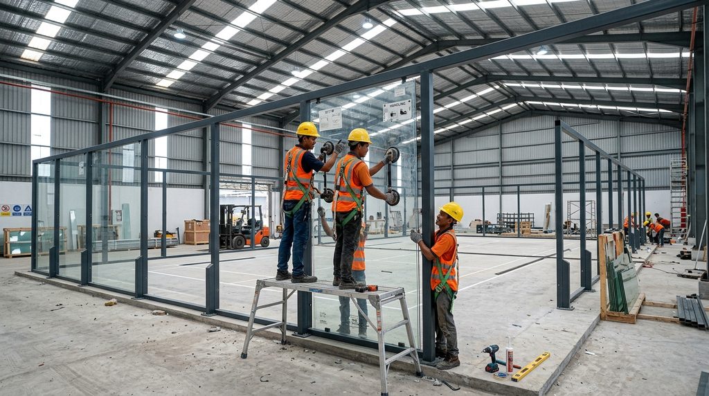 Renovasi Rumah Lap Padel indoor oleh tim profesional Smartrenov di Jakarta