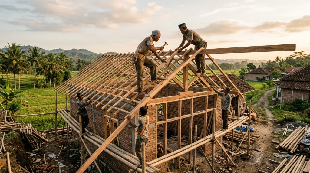 Proses konstruksi dalam Panduan Bangun Rumah Pemilik Kopdes
