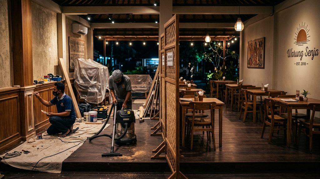 Mengabaikan Renovasi Rumah Pemilik cafe dapat dihindari dengan renovasi bertahap malam hari