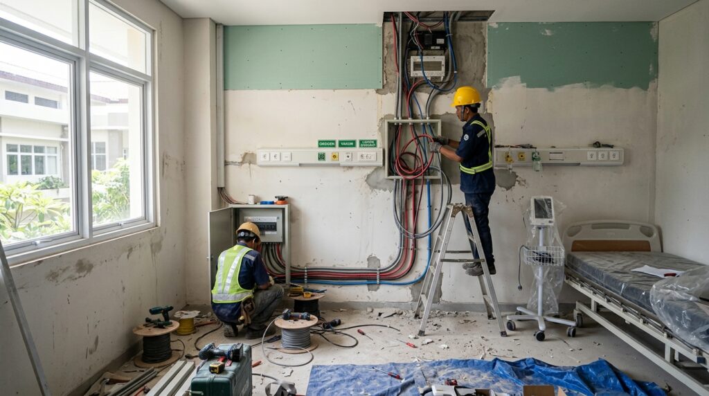 Pemilik Rumah Sakit Kontraktor profesional saat renovasi fasilitas medis