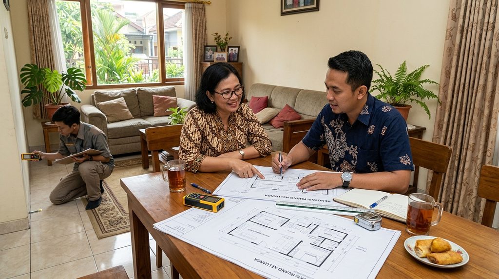 renovasi apartemen pada tahap perencanaan dan pemeriksaan proyek