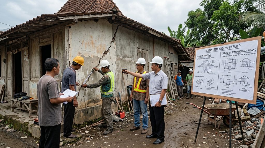 Inspeksi untuk menentukan renovasi atau bangun ulang rumah
