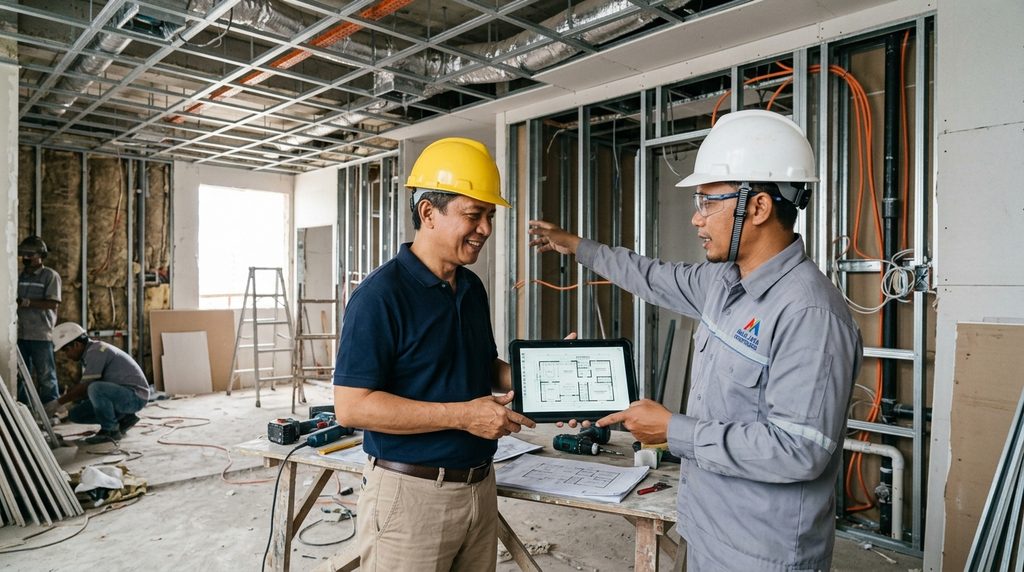 kualitas kontraktor renovasi pada tahap perencanaan dan pemeriksaan awal