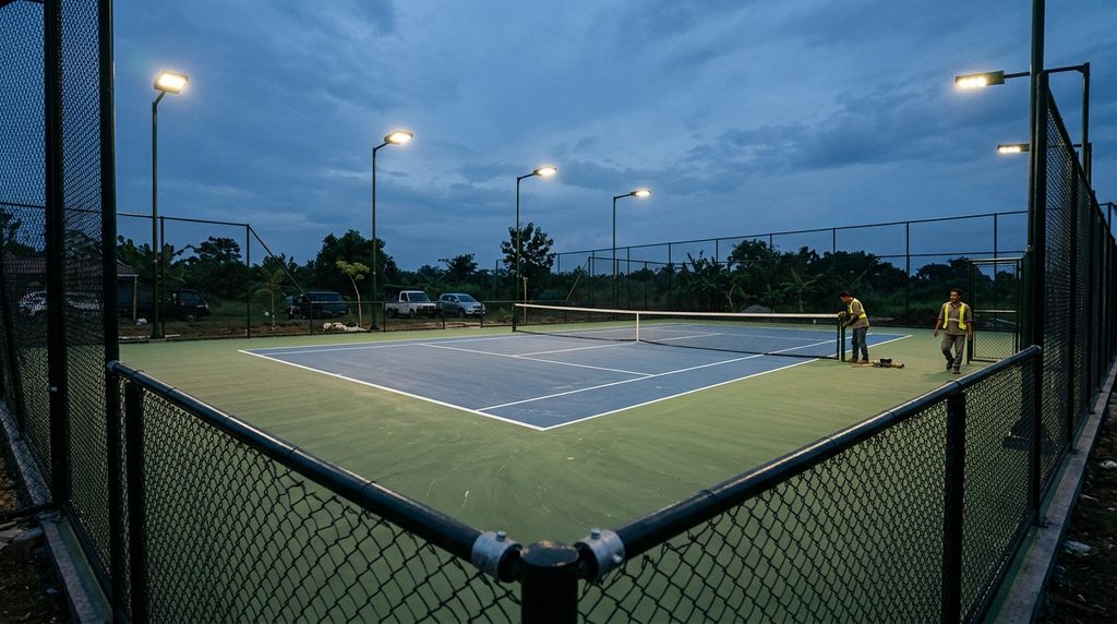 Hasil pekerjaan Bangun Rumah Lap Tennis untuk lapangan tenis dengan kontrol mutu profesional