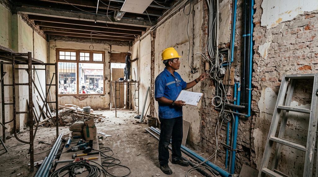 lama renovasi rumah pada tahap perencanaan dan pemeriksaan proyek