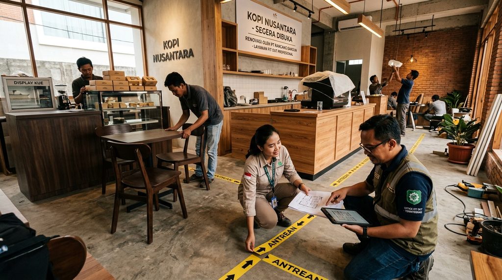 jasa fit out kantor untuk proyek komersial profesional