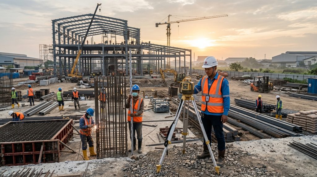 Renovasi Rumah Pabrik Bekasi
pada tahap survei proyek pabrik di Bekasi