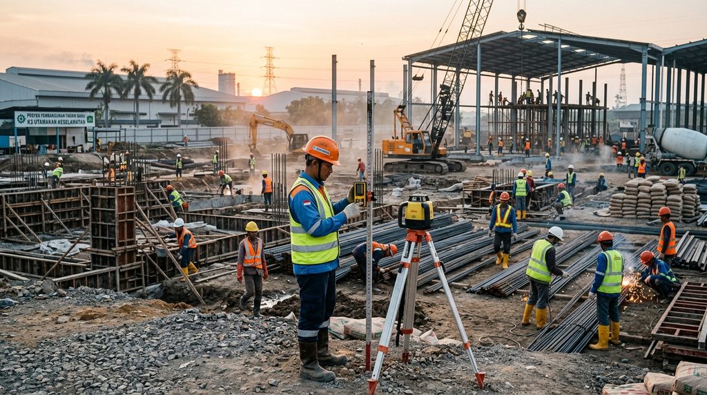 Kontraktor Pabrik
Proses Legal pada tahap survei proyek pabrik di kawasan industri