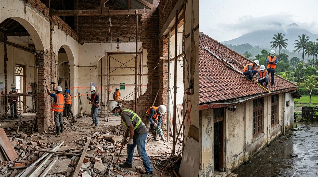 Renovasi Rumah MBG Kopdes pada tahap awal proyek Bogor