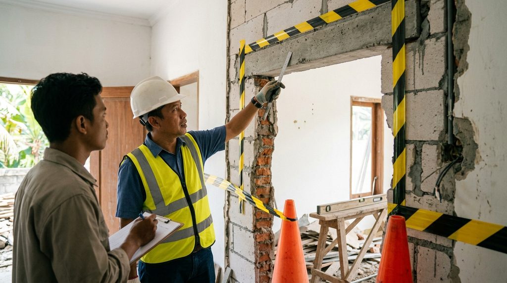 renovasi struktur rumah dengan fokus perubahan beban dan korosi