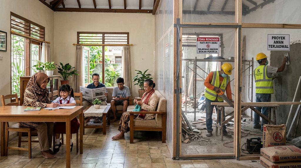 jadwal renovasi rumah pada tahap zona aktivitas
