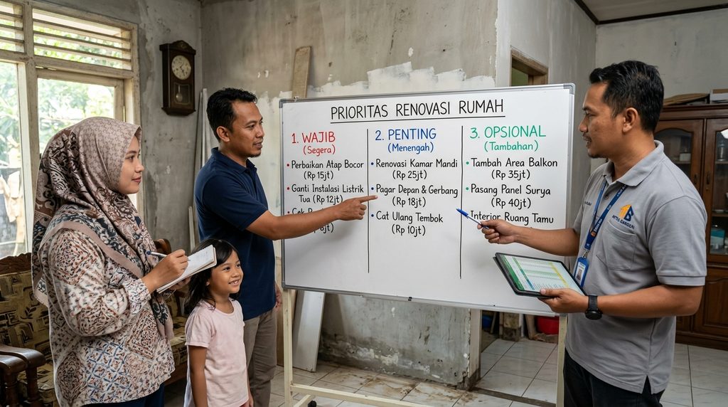 estimasi renovasi rumah dengan fokus akses kerja dan bongkaran