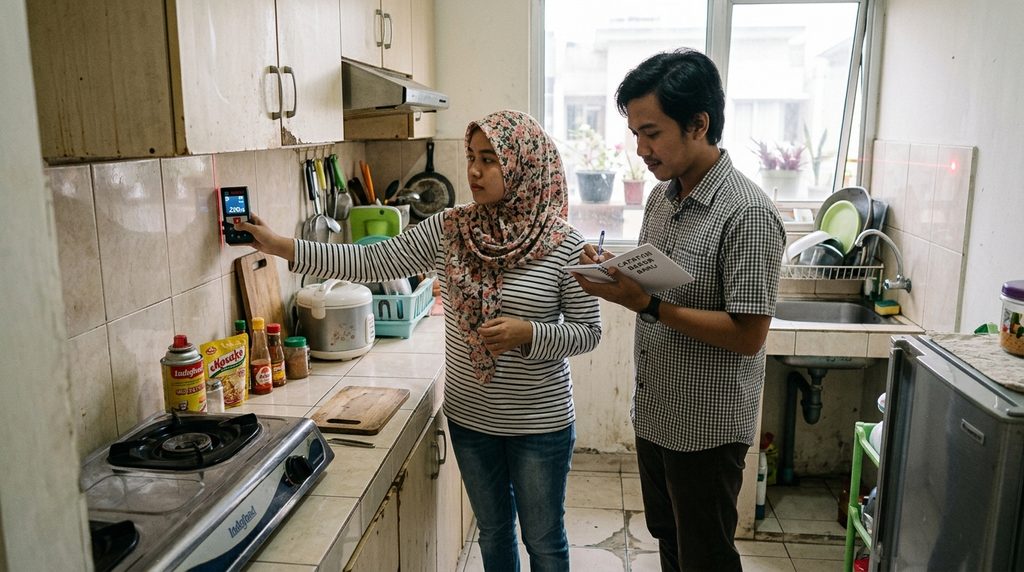 renovasi dapur kecil dengan perencanaan teknis Smartrenov