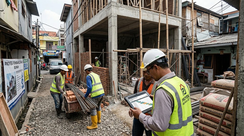 biaya bangun rumah per meter dengan pengawasan proyek profesional