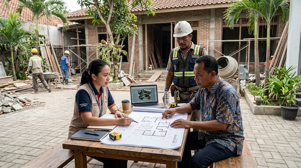 Layanan Renovasi Rumah Tangerang pada tahap survei dan perencanaan proyek renovasi rumah di Tangerang
