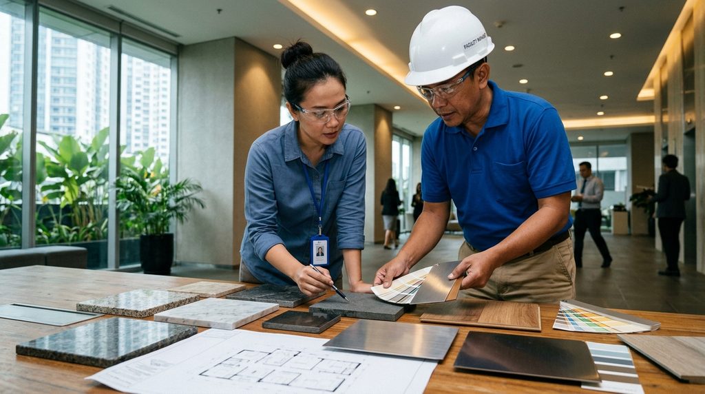 renovasi lobby kantor pada tahap perencanaan proyek Smartrenov