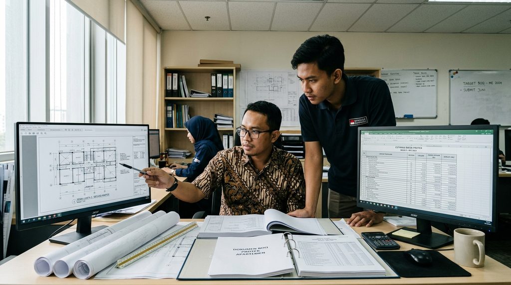 renovasi kantor open space pada tahap perencanaan proyek Smartrenov