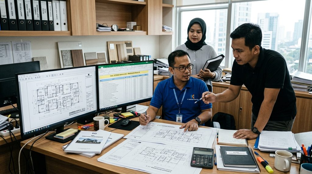 RAB renovasi kantor pada tahap perencanaan proyek Smartrenov