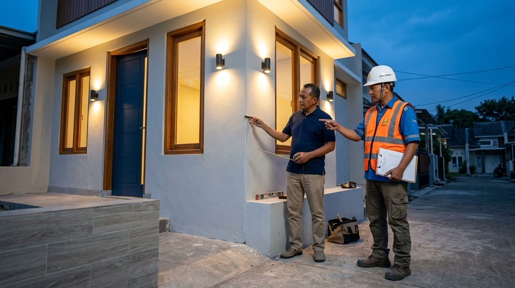 hasil dan proses renovasi fasad rumah untuk proyek renovasi
