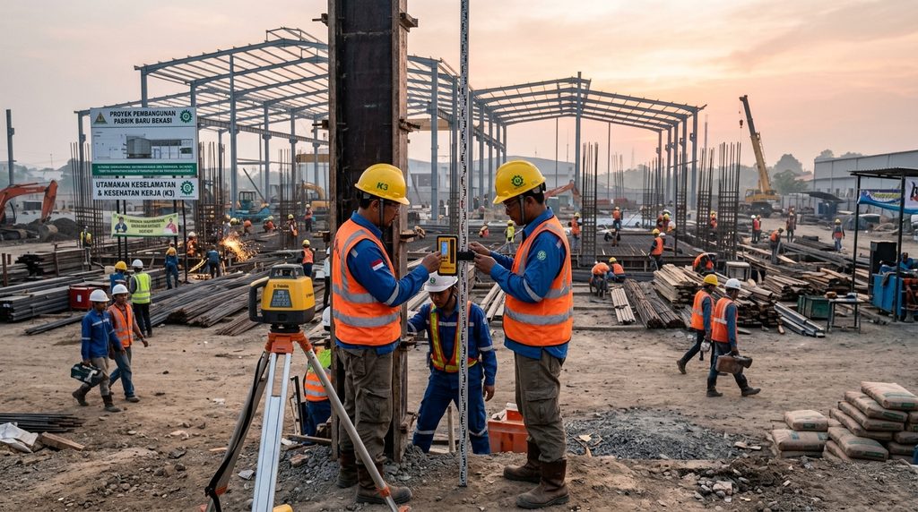 Bangun Rumah Pabrik Bekasi
pada tahap survei proyek pabrik di Bekasi