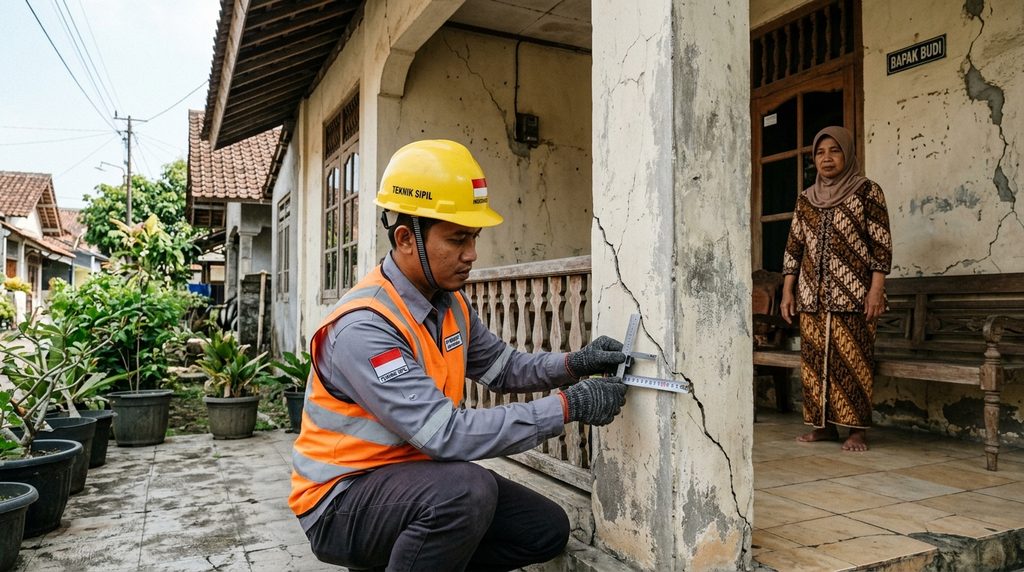 renovasi struktur rumah pada tahap retak berulang
