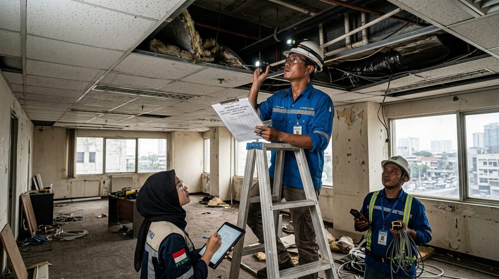 renovasi gedung kantor pada tahap perencanaan proyek