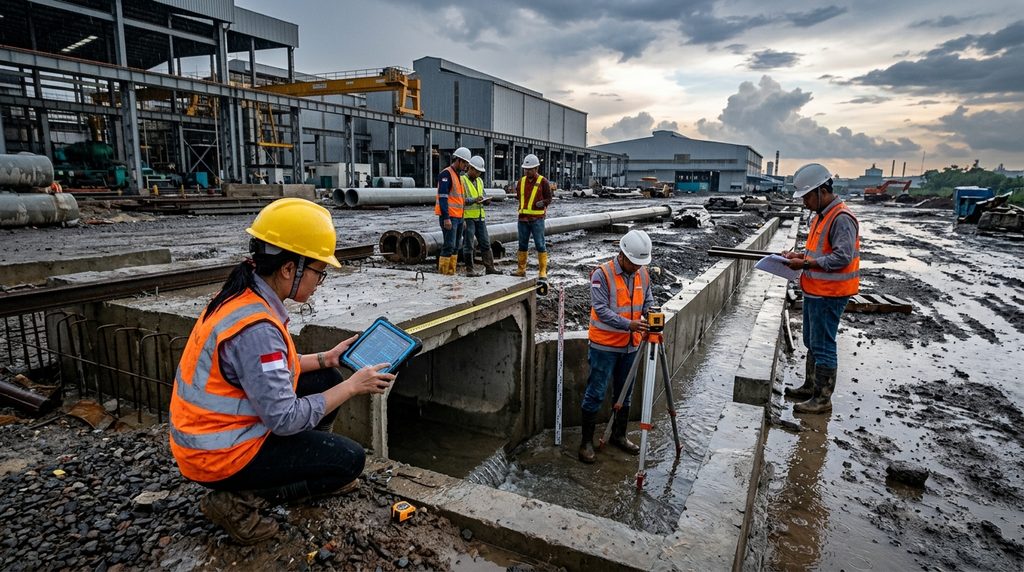 Renovasi Rumah Pabrik
Bekasi saat inspeksi mutu proyek pabrik di Bekasi