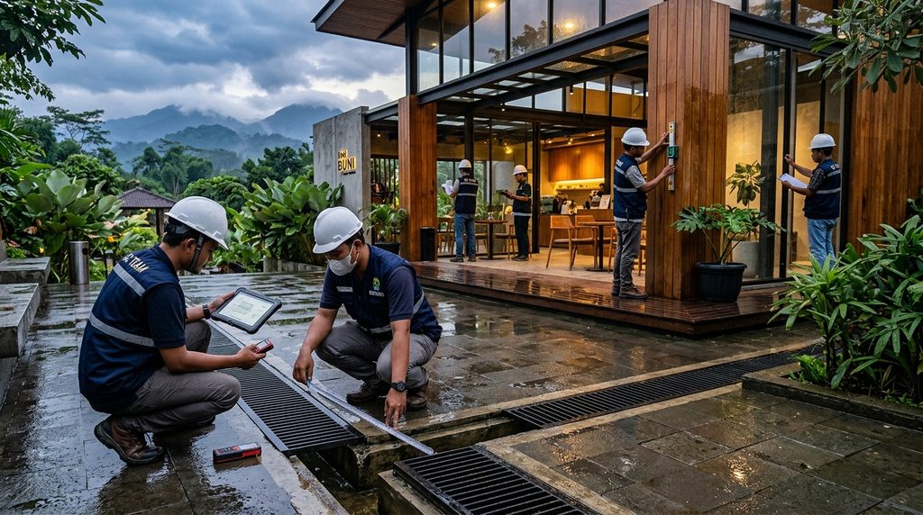 Renovasi Rumah Cafe
Shop saat inspeksi mutu proyek cafe shop di Bogor