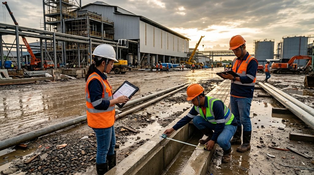 Renovasi Rumah Khusus Pabrik saat inspeksi mutu proyek pabrik di
kawasan industri