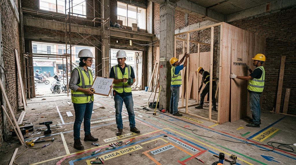 renovasi ruko lama untuk proyek komersial profesional